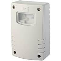 Electraline 58064 Interruptor crepuscular con programación- Nocturna- Temporizador- para Uso Exterior IP44- Blanco